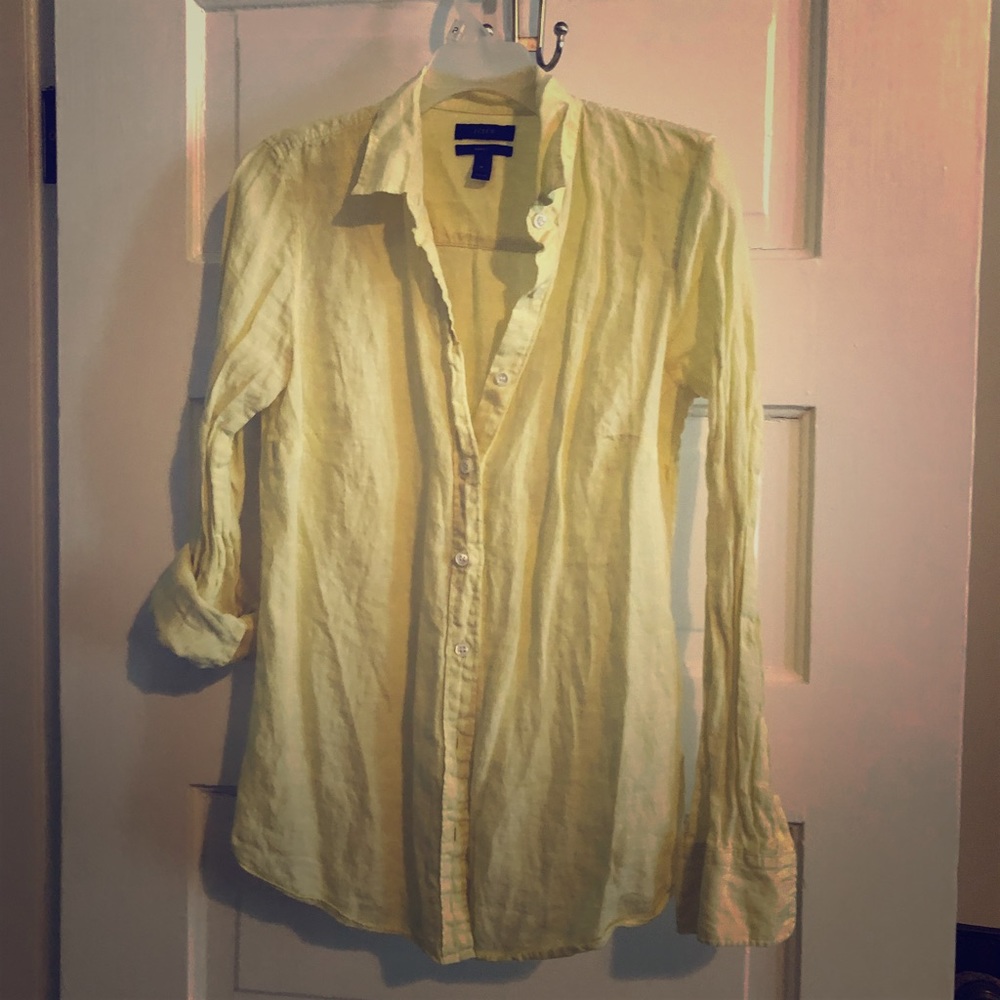 JCREW crushed linen button up shirt!